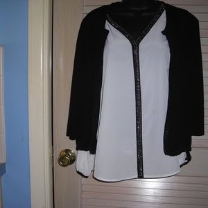 Date night blouse and jacket in size M petite.